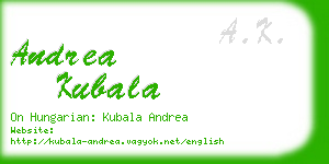 andrea kubala business card